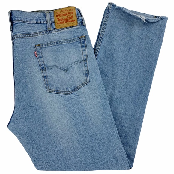 Levi’s 513 Slim Straight Distressed Light Wash Jeans - Picture 2 of 16